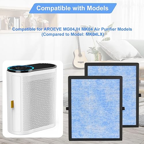 Lot de 3 filtres à air MK04 H13 de rechange pour purificateur d'air AROEVE MK04 MG04JH 3 étapes H13 Ture HEPA filtre de rechange comparé à la pièce # MK04LX - Nail Gallerys