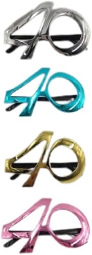 Maelsa® - Lunettes métallisées Anniversaire décoration festif à l'age évennement lunette - Couleur Aléatoire - Nail Gallerys