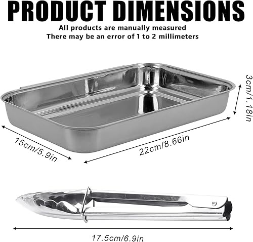 GOMETY: Ensemble De 3 Pièces en Acier Inoxydable pour Panure, Adapté Au Lave-Vaisselle, Parfait pour Escalopes, Viande, Poisson Et Légumes (22x15.5x2.5 cm, Argenté) - Nail Gallerys