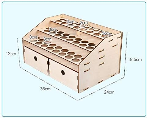 Tlilyy Bricolage Organisateur en Bois Les Bouteilles de Peinture Support D'Affichage Porte-Brosses Support Espace de Rangement Outil de ModèLe - Nail Gallerys