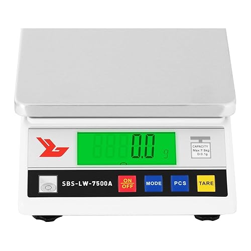 Steinberg Systems Balance de Précision Cuisine Professionnelle SBS-LW-7500A (7.500g/0,1g, surface de pesée 18x18cm, temps de chauffe 3 min) - Nail Gallerys