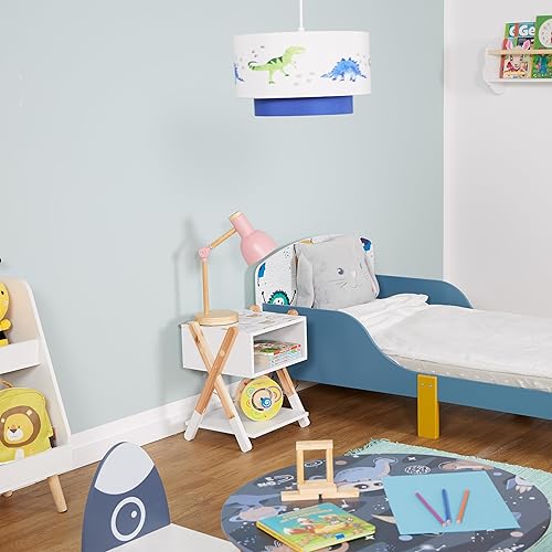 Relaxdays Table de Chevet, pour Votre Bout de Chou, Bois de pin et MDF, H x L x P : 42 x 34 x 30 cm, Blanc et Nature - Nail Gallerys