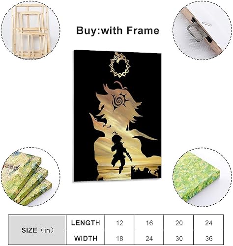 Meliodas Seven Deadly Sins Poster décoratif sur toile pour salon, chambre à coucher 40 x 60 cm - Nail Gallerys
