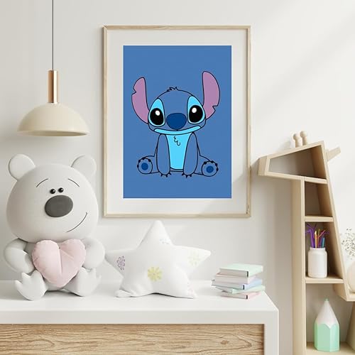 Ma Little Canv Affiche décoratifs pour chambre d'enfant fille ou garcon - Lilo et Stitch | Sans Cadres 30x40cm (Stitch assis) - Nail Gallerys