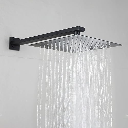 SOLVEX Pommeau de Douche,Carré Anti-calcaire en Acier Inoxydable Douchette de Douche Ultra-Mince Haute Pression Tête de Douche Réglable à Pluie pour Salle de Bain, Économie d'eau,DE-SP-50022 - Nail Gallerys