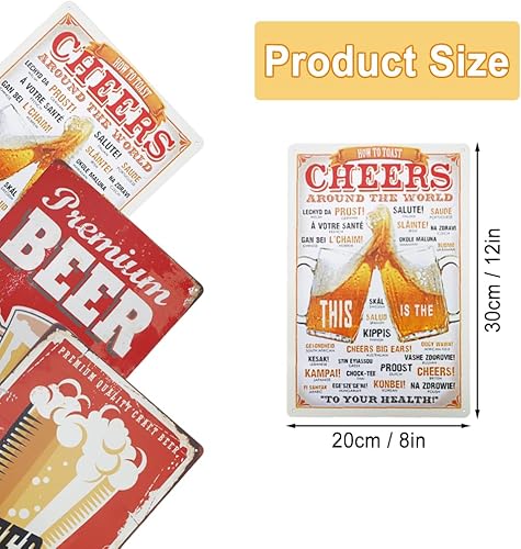 HMIEPRS 3 Pièces Bière Affiche Poster Plaque en Métal Vintage Décoration Murale, Peinture D'étain en Métal Retro de Bière pour Décoration de Café Bar Pub Restaurant Accueil Bière - Nail Gallerys