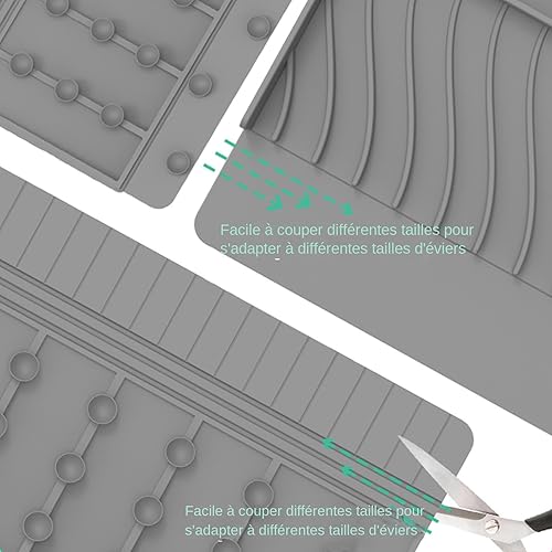 Protecteur de Bord d'évier en Silicone, 50,8x18,8 cm Protection Contre Les éclaboussures d'évier de Cuisine, Protection Anti-éclaboussures antidérapante pour évier de Baignoire - Nail Gallerys