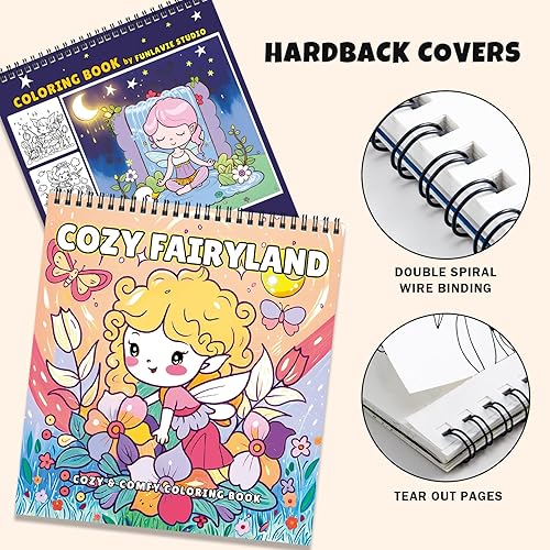 Royaume Féerique Confortable: Livres de Coloriage pour la Détente des Adultes – 32 Scènes Oniriques de Fées des Fleurs, pour la Gestion du Stress des Adolescents, Reliure Spirale – par FUN LAVIE - Nail Gallerys