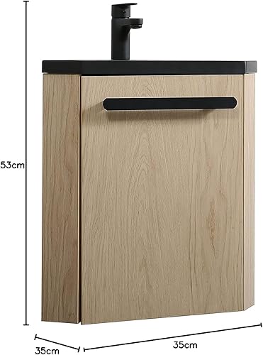 Meuble Lave-Mains SKINO Décor chêne Vasque Noire - Nail Gallerys