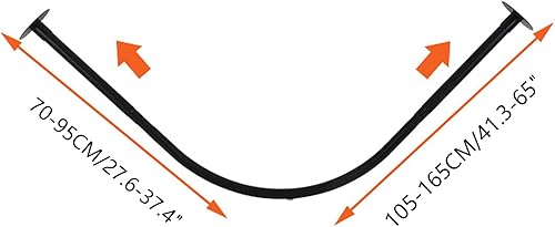 Misounda Tringle Rideau Douche Sans Perçage, Barre Noire Extensible 70-95 X 105-165 cm, Angle - Nail Gallerys