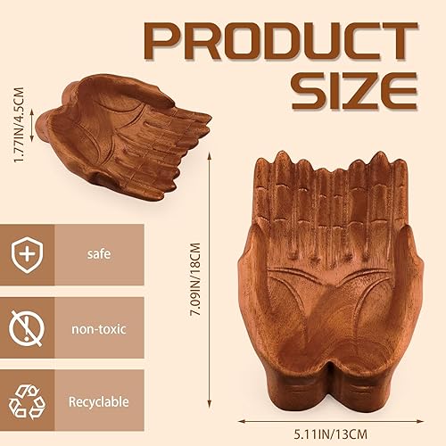 Lucxhcky Bol en cristal sculpté avec mains sculptées, bol de prière, petit bol décoratif en bois, bol en cristal décoratif en cristal (C-001) - Nail Gallerys