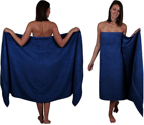 Wholesale Trade Dealz Drap de bain extra large 100 x 200 cm - 600 g/m² - Bleu - Nail Gallerys