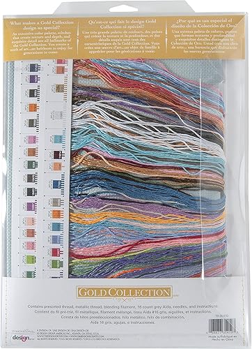 Dimensions 70-35410 Kit de broderie au point de croix compté pour débutants Motif fée d'été 35,6 x 30,5 cm 16 ct Gris Aida - Nail Gallerys