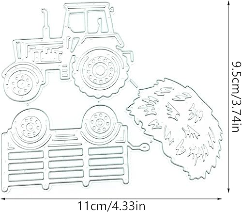 Maxtonser Matrices à découper en métal et Timbres Tracteur Paille Die Cuts Moule Décoration Artisanat Couteau Moule Poinçon Pochoirs pour Scrapbook Bricolage, Argent 11X9.5 pour Cm/4.33X3.74 Pouces - Nail Gallerys