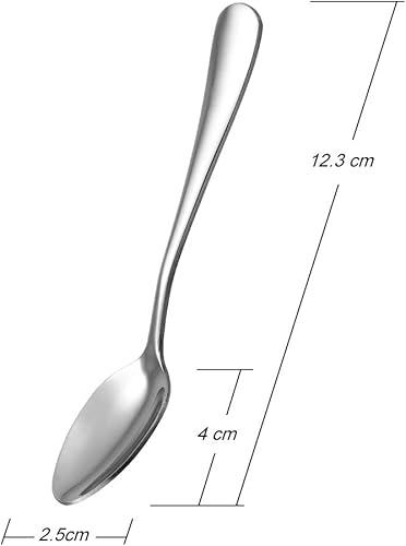 Anpro Lot de 12 Pcs Petites Cuillères à Café Expresso Acier Inoxydable-12 CM Longueur - Nail Gallerys