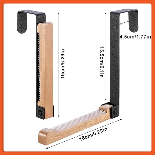 WUSJCOF Portemanteau Pliable, pour Porte de Max 4.5 cm d’épaisseur, à accrocher, cintres pliable, métal et Bois - Nail Gallerys