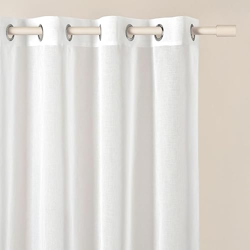 room99 Rideau Voilage avec Galon Fronceur Elaine 400 x 250 cm Largeur x Hauteur – Rideau Transparent pour Le Salon – Rideau châle Moderne pour Le Salon, la Chambre, Blanc avec Volant, 1 pièce - Nail Gallerys