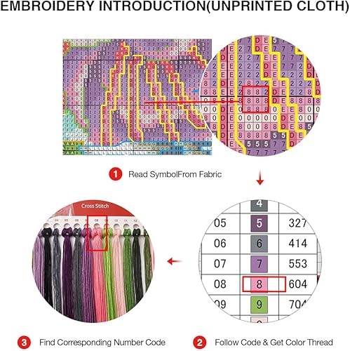 LYEAA Kit de broderie au point de croix en coton écologique 14 ct Motif paysage 40 x 40 cm - Nail Gallerys