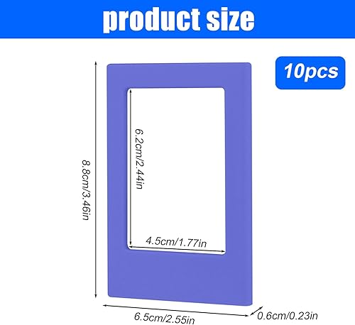 TOATELU Lot de 10 cadres photo magnétiques - Mini sac - 8,8 x 6,5 x 0,6 cm - Mini cadre photo magnétique - Multicolore - Pour réfrigérateur - 8,8 x 6,5 x 0,6 cm - 10 couleurs - Nail Gallerys