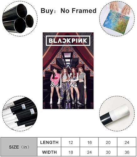 K-pop BLACKPINK Poster (2) sur toile pour décoration de chambre à coucher, bureau, chambre, cadeau 30 x 45 cm - Nail Gallerys