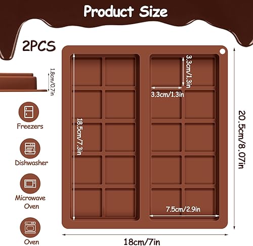TNEDFOD 2 Pièces Moule Tablette Chocolat Dubai en Silicone, Moule Chocolat Dubai Profond Antiadhésif, Moules à Chocolat en Silicone Réutilisables pour Dubai Chocolate, Praline, Bonbons - Nail Gallerys