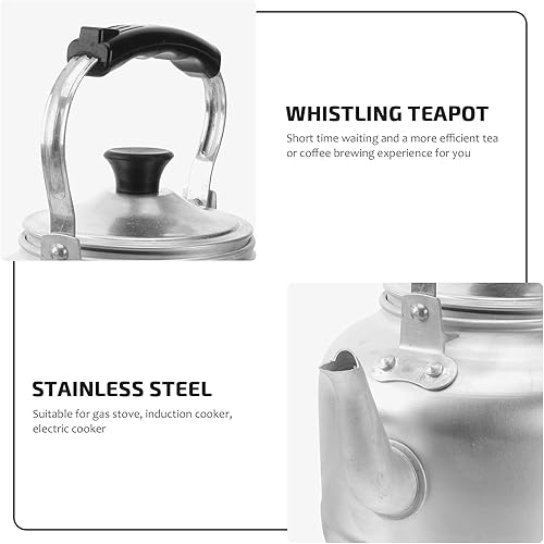 Bouillante Théière Bouilloire en aluminium durable pour la maison - 1 théière épaisse Sifflement Bouilloire - Nail Gallerys