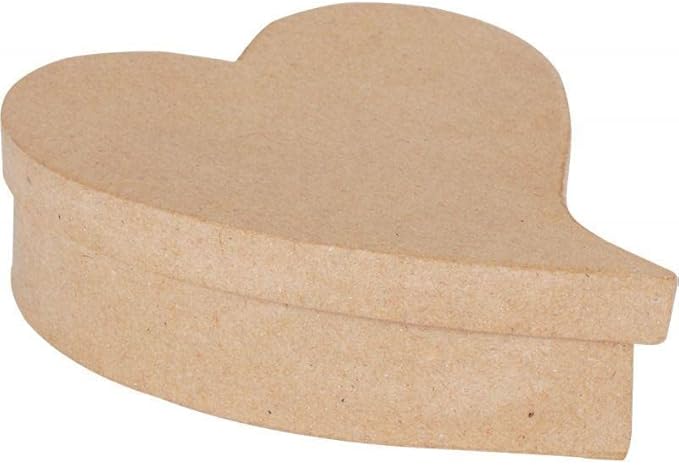 CLAIREFONTAINE LOISIRS CREATIFS - Lot de 10 Boîtes Coeur Fantaisie en Carton à Décorer - 11.5 x 15 cm, 4 cm Épais - Nail Gallerys