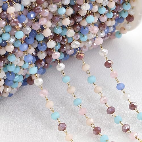 QIUMING 2 mètres chaîne en Acier Inoxydable 3.6mm Cristal Pierre Perles chaîne pour la Fabrication de Bijoux Bricolage Couleur Or Perles chaînes Collier Bracelet - Nail Gallerys