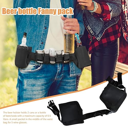 Porte-ceinture à bière | Sangle de taille réglable | Support de ceinture de bière | Peut contenir 5 verres à shot et 2 bouteilles | Cadeau de fête - Nail Gallerys