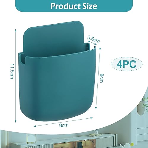 UKOFEW 4 Pièces Support de Telecommande Mural,Télécommande Boîte De Rangement,Auto-adhésif Support De Télécommande,pour Télécommande, Crayon, Téléphone Portable, Brosse À Dents - Nail Gallerys