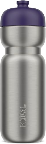 Mepal - Bidon de Sport Pull - Étanche - Saisir d'une seule main, tirer et s'hydrater - Acier inoxydable léger - Bouteille d'eau - 800 ml - Graphite black - Nail Gallerys