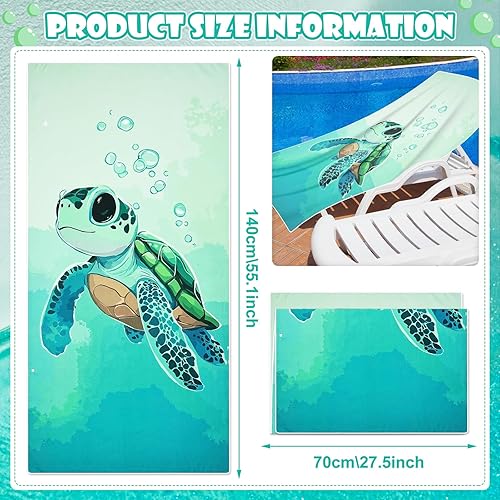 TZQFROCE Serviette de Plage pour Enfants 70x140cm Garçons Tortue de Mer Serviette de Plage Serviette de Plage Garçons Natation Serviette de Douche Tortue de Mer Garçons Filles pour Plage Voyage - Nail Gallerys