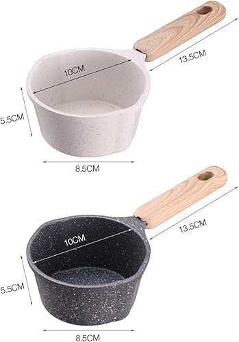 LVYXON Casserole antiadhésive, petite casserole à lait de 10 cm avec bec verseur, pots à carottes, pot à lait blanc à fond plat, multi-mini casserole, ensemble de casseroles multifonctions pour la - Nail Gallerys