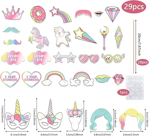 KASESSS 29 Pièces Licorne Accessoires Photobooth, Accessoires Photobooth Mariage, Deco Anniversaire, Fête Mariage Décoration Party, DIY Fête Photo Booth Props Accessoires, Décoration de Selfie Fête - Nail Gallerys
