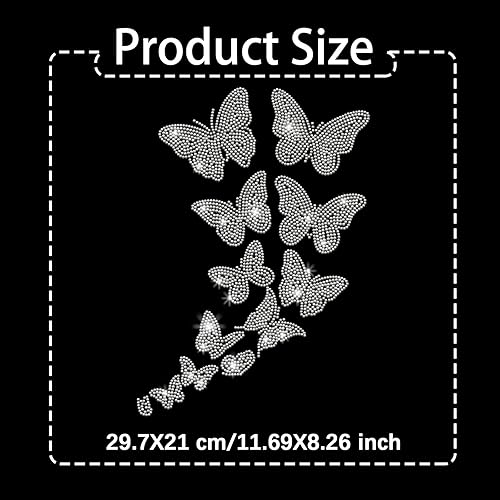 PLIGREAT paillettes strass fer sur patchs papillon volant Bling strass fer sur transferts pour vêtements veste Jeans chapeau Hotfix transfert strass patches femmes T shirt bricolage embellissement - Nail Gallerys