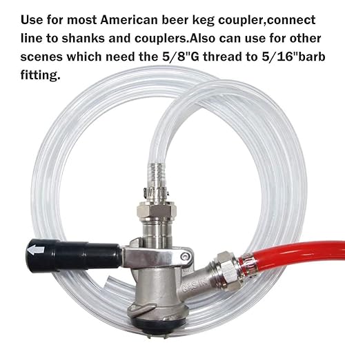 Verklsfuly Raccord de Coupleur de FûT de BièRe en Acier Inoxydable 4 PièCes, Kit de Connecteur de Ligne de BièRe, éCrou Hexagonal 5/8 Pouces G Filetage X 5/16 Pouces Barbe - Nail Gallerys