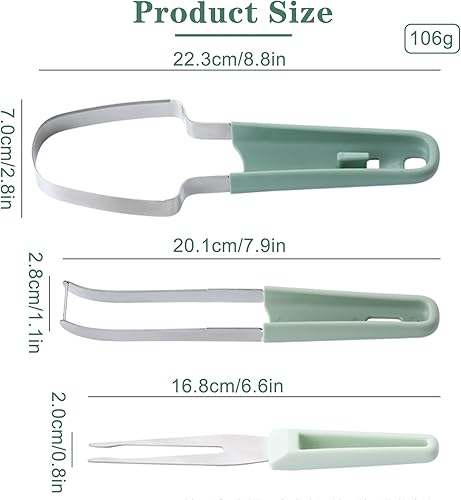 ROROJOYMA 2Pcs 2024 Nouveau Coupe Pastèque 3 en 1 en acier inoxydable/314 Coupe-Melon Multifonction/6000 Coupe-fruits - Pour pastèque, melon - Nail Gallerys