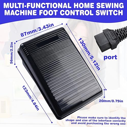 WIYETY Pédale de Machine Coudre: Pédale de Machine Electrique à Couture avec Vitesse Variable et Cordon D'alimentation, Pédale de Contrôle de Machine de Couture pour Machine à Coudre Domestique (EU) - Nail Gallerys