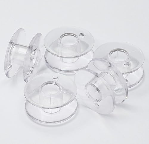AERZETIX - C68434 - Lot de 5 bobines canettes Centrale 10x20 mm pour Machine à Coudre - en Plastique - Couleur Transparent - Nail Gallerys