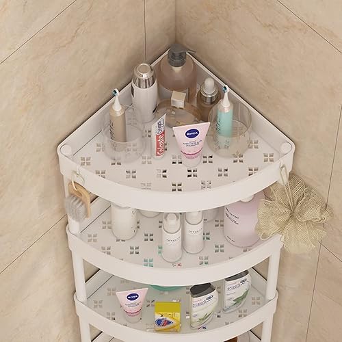 GUINJO Support de Douche à 4 Niveaux avec roulettes, étagère d'angle antirouille, Rangement de Cuisine et de Salle de Bain sur Pied (Color : Black, Size : 37 * 90cm) - Nail Gallerys