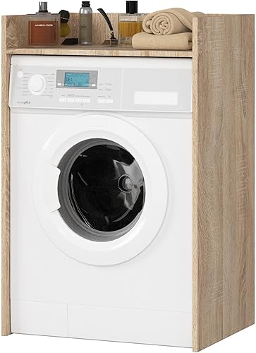 TRESICE FRANCE Meuble Machine a Laver 64x50x98 Cm 1 Étagère Bois Sonoma - Nail Gallerys