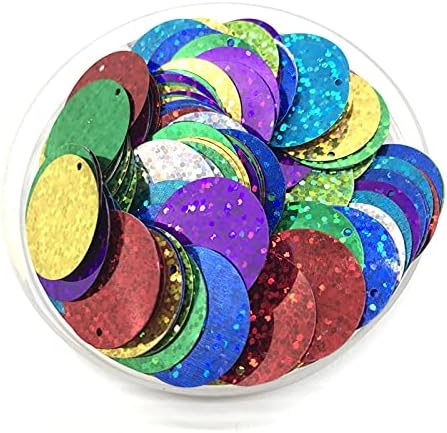 YUOYU Lot de 200 grosses paillettes colorées de 25 mm avec 1 trou latéral, paillettes plates et rondes, pour couture, bricolage, scrapbooking, pendentifs - Nail Gallerys
