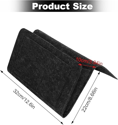 Poche de Lit Caddie de Chevet en Feutre Bedside Pocket Sac de Rangement, 32cm X 22cm Multi-Poches Sac de Rangement de Chevet pour Livres, Magazines, Ipad, Téléphone Portable, Télécommande - Nail Gallerys