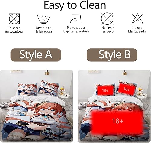 Anime érotique Japanese Housse de Couette 220x240 Parure de Lit 2 Personnes pour lit 180x200 avec Fermeture Éclair pour Adulte Noël literie Luxe été luxueux Microfibre avec 2 Taies d'oreiller 65x65 - Nail Gallerys