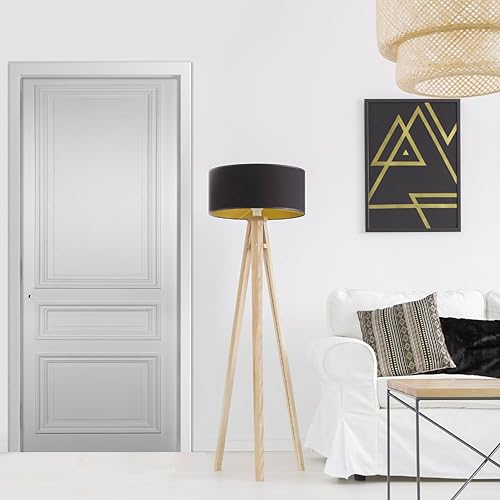Sticker Mural Porte Bois Blanc 204x83cm - Décoration Intérieure Trompe l'oeil pour Maison et Bureau - Nail Gallerys