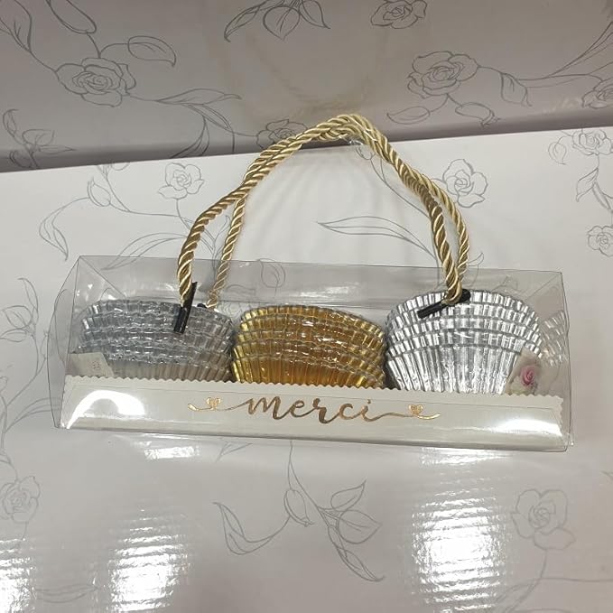 Dounia Mariage boîtes à gâteaux en transparente avec poignée (lot de 25 pièces) - Nail Gallerys