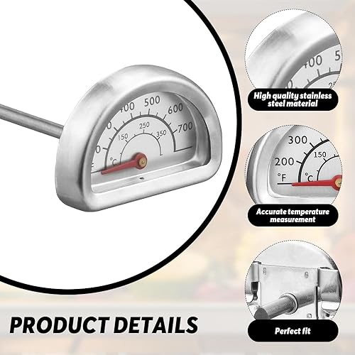 mizikuu Thermomètre pour four, Thermomètre en Acier Inoxydable Barbecue pour BBQ Thermometre de Cuisson et Cuisine Avec Affichage De La Température 0 °C à 350 °C Compatible Avec Le Four Omnia - Nail Gallerys