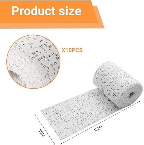 Bande Platre 10 Rouleaux Plâtre Bandage 5 cm x 2,7 m Bandes de Plâtre Bricolage Bande de Platre pour Travaux Manuels, Modélisme, Moulage du Ventre de Grossesse, Art - Nail Gallerys