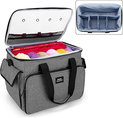 CURMIO Sac à Tricoter, Sac Fourre-tout pour le Stockage des Aiguilles à Tricoter, Crochets, Projets de Tricot et Autres Accessoires, Pissenlit, SAC SEULEMENT - Nail Gallerys