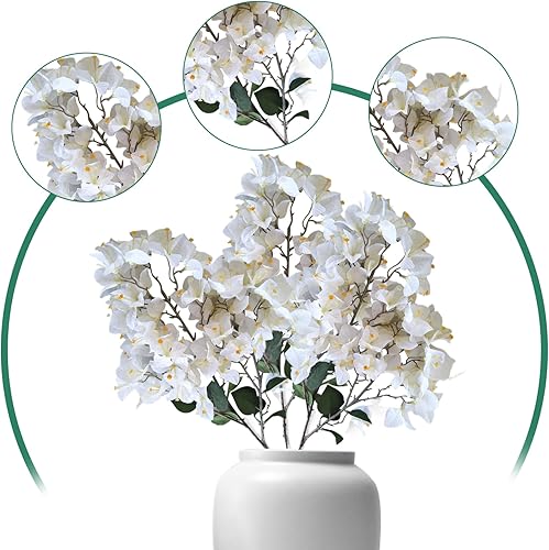 Bougainvilliers Artificiels 5 Pièces 98,6 Pouces Plantes de Bougainvilliers en Soie Branches de Bougainvilliers Artificielles Fausses Fleurs Tiges Plantes de Bougainvilliers pour Centres de Table de M - Nail Gallerys